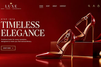 design wix bags and shoes ecommerce website, landing page and fashion shop setup