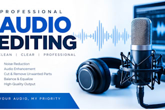 clean up edit enhance repair and restore audio or music, vocal alignment, audio