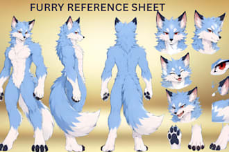 draw furry reference sheet fursona ref sheet character design anthro ref sheet