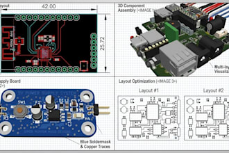 design rf pcb layout, wireless antenna, and 50 ohm impedance matching for iot