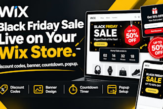 set up your wix black friday sale, discount codes and countdown