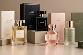 design perfume packaging, perfume boxes, bottle labels and fragrance boxes