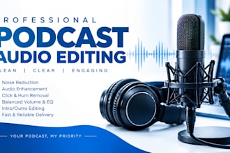 podcast audio editing, cleanup, mixing and mastering, forensic audio editing