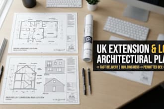 draw architectural plans for UK extension and loft