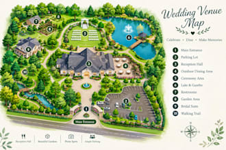 design hotel maps, resort site plans, guest guides and destination illustrations