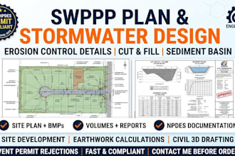 create civil swppp plan stormwater design and erosion control