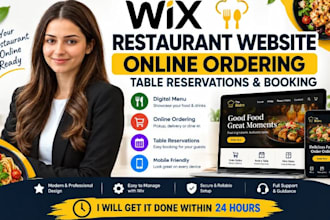 redesign wix restaurant website with online ordering table reservations