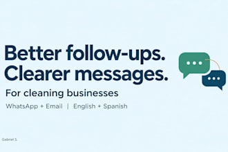 write cleaning business follow up emails and whatsapp sales messages
