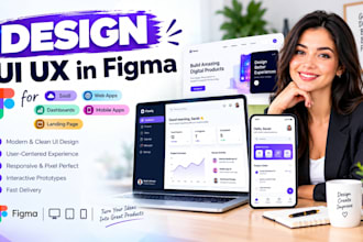 design UI UX in figma for saas, web apps, dashboards mobile apps landing page