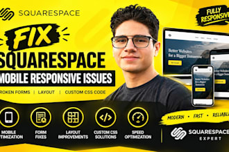 fix squarespace mobile responsive issues broken forms layout header fix xenbar