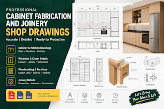 draft cabinet fabrication and joinery shop drawings