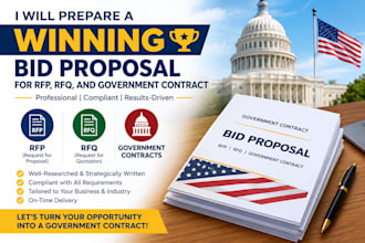prepare professional bid proposals for rfps, rfqs and government contract
