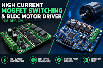 design high current mosfet switching and bldc motor driver pcb