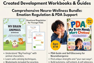 design autism and adhd workbook, worksheets, and self help ebook