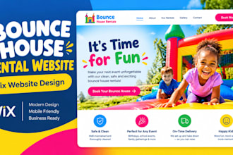 design wix bounce house rental website inflatable party booking website