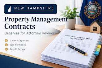 organize new hampshire property management contracts for attorney review