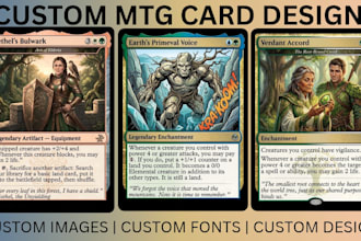 design custom mtg card design tgc illustration alter  anime mtg card fantasy art