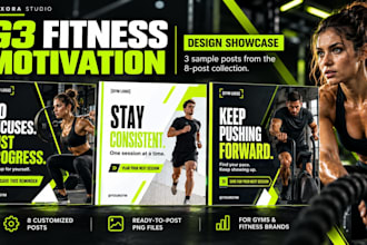 design 8 motivational instagram posts for your gym or fitness brand