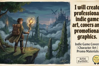 create pro indie game art, covers and promotional graphics