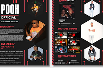 design a clickable music epk and electronic press kit for artists