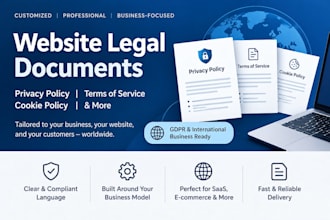 write gdpr privacy policies terms of service and website legal documents