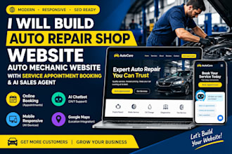 auto repair shop website auto mechanic website with service appointment booking
