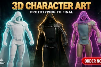 create 3d character models, likeness sculpts, and game ready characters