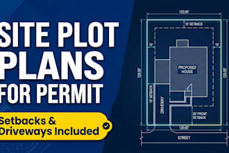 draw a site plot plan with setbacks for city permit