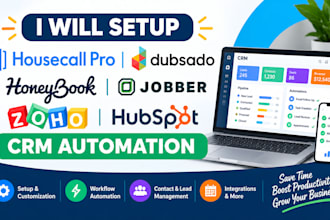 setup housecall pro dubsado honeybook jobber zoho hubspot crm automation