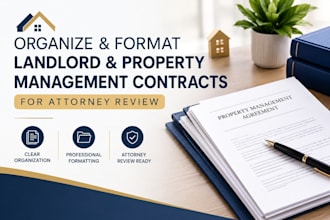 organize and format landlord property management contracts for attorney review