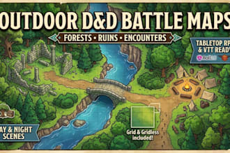 draw dnd battle map rpg encounter forests ruins outdoor tabletop grid gridless