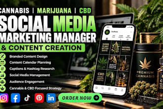 be cannabis marijuana cbd brand social media marketing manager content creation