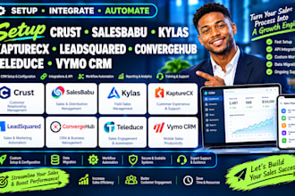 setup crust salesbabu kylas kapturecx leadsquared convergehub teleduce vymo CRM