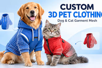 create a 3d garment mesh for your pets, dog, cat