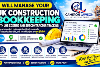 manage UK construction bookkeeping with job costing and subcontractor tracking
