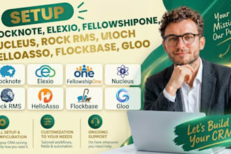 setup flocknote elexio fellowshipone nucleus rock rms helloasso flockbase gloo