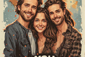 illustrate a custom movie poster of you as a unique personalized gift