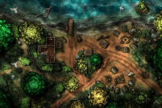 draw detailed dnd dungeon battle maps, wilderness maps, and tabletop assets