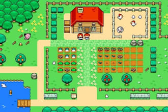create pokemon pixel art tileset tilemap overworld assets for in gen 3, 4, 5