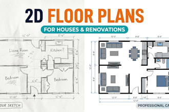 design a 2d floor plan for house extensions and renovations