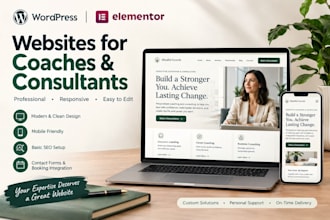 design, develop wordpress elementor website for coaches and consultants