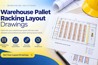 draft warehouse pallet racking layout drawings and cad shop plans