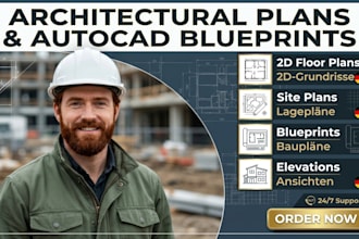 draw architectural floor plans, autocad blueprints, elevations and site plan