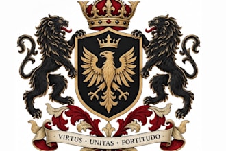 create custom coat of arms, heraldic animal logo and vintage emblems