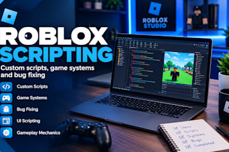 do custom roblox scripting, game systems and bug fixing