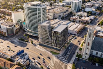revit 3d mid rise apartment complex,city intersection,towers,aerial view renders