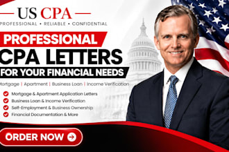provide US CPA comfort letter, income verification and mortgage letter