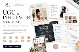 design a ugc creator epk, influencer epk and influencer media kit in canva