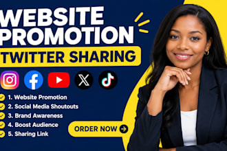 promote shoutout share your website link to 250m USA UK spain twitter ig users