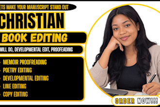 do christian book editing developmental editor memoir proofreading poetry book